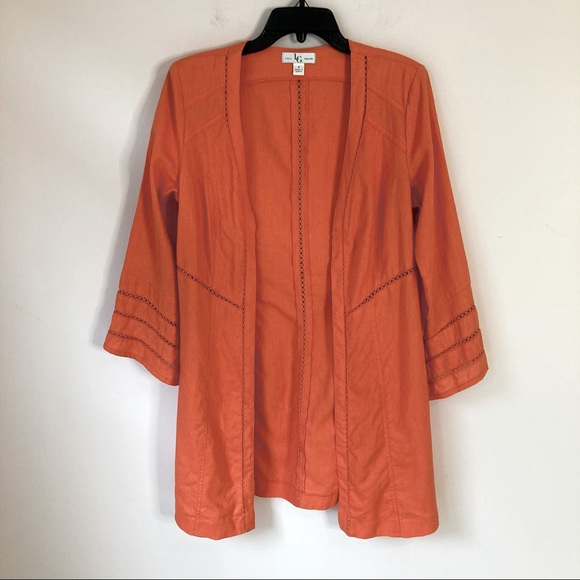 Lena Other - Orange 100% linen swimsuit cover up medium 8